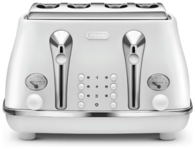 De'Longhi - Elements Four Slice Toaster - White